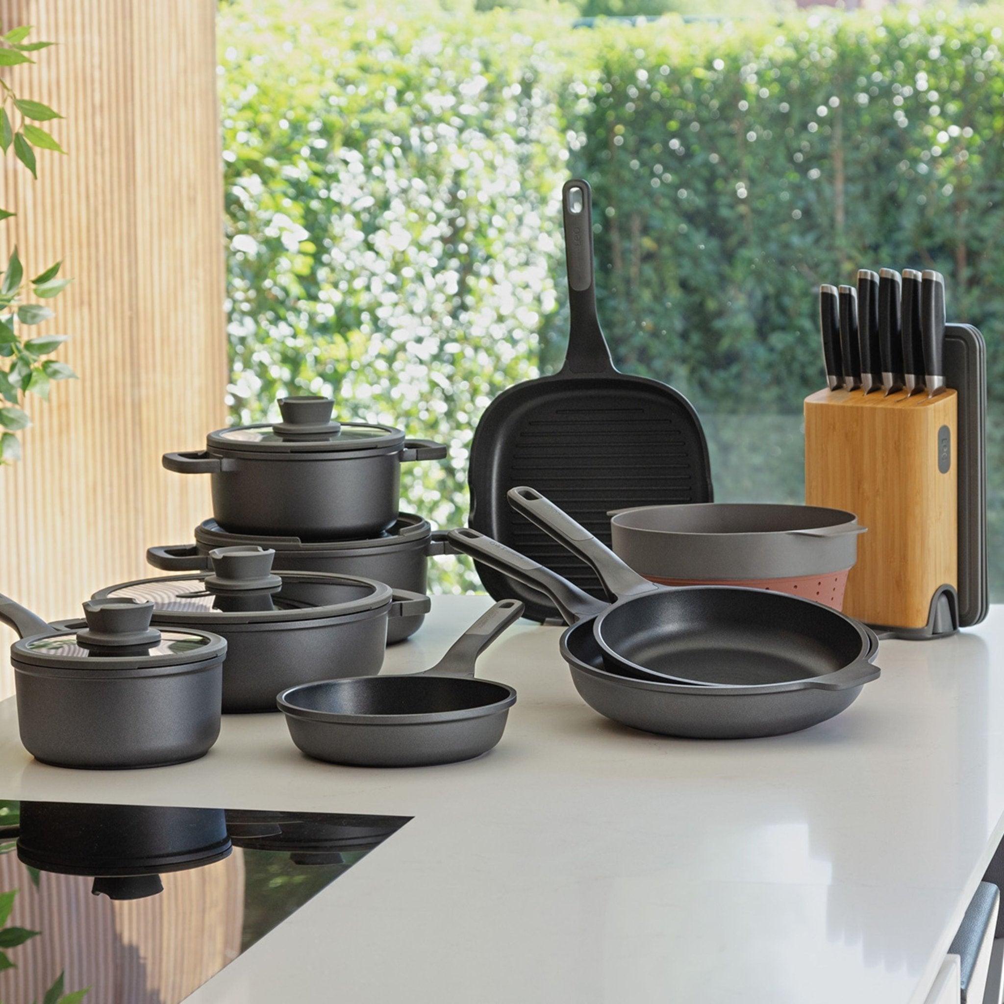 PROMO Stone+ Kookpottenset Ø 18 cm Ø 20 cm Ø 24 cm