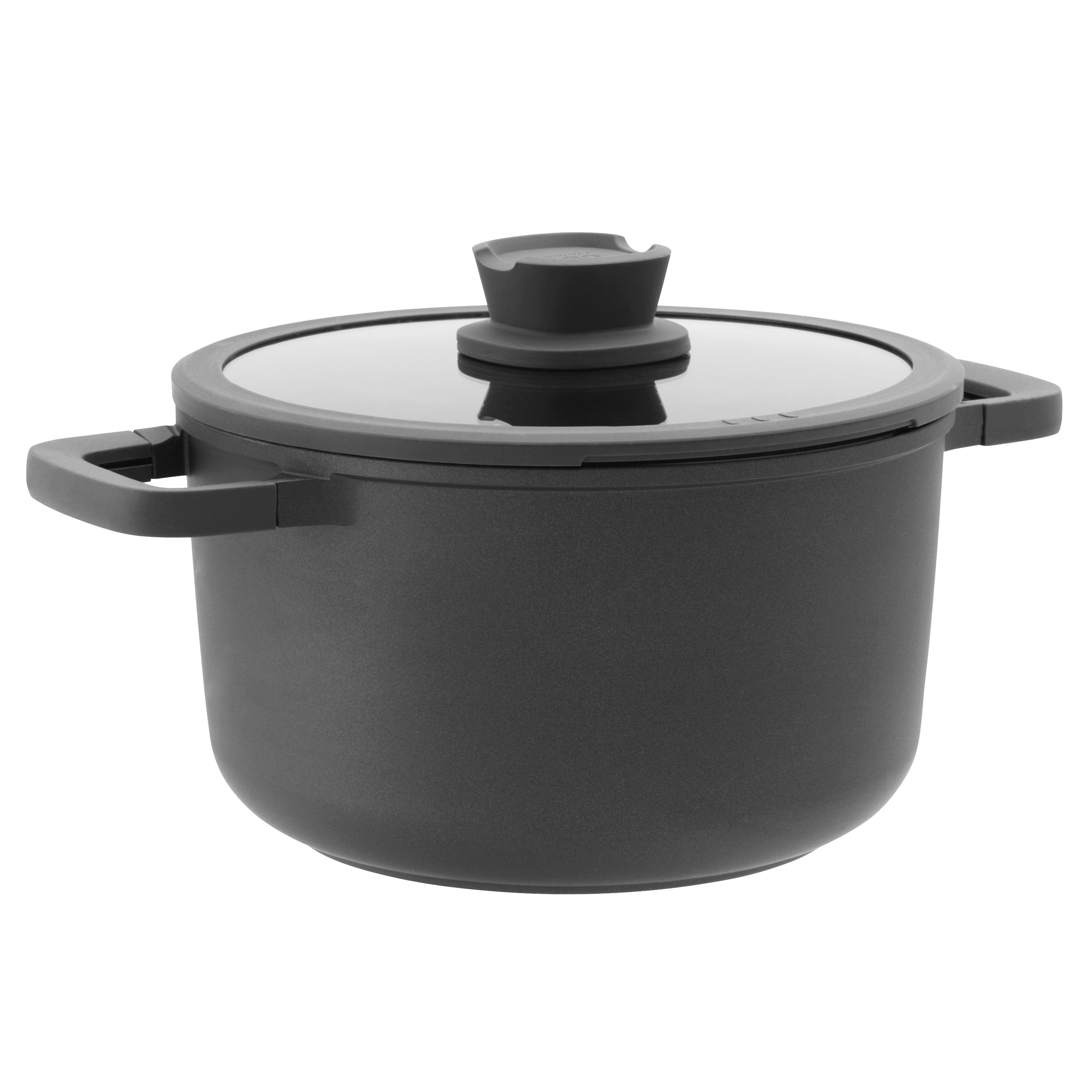 LEO Cooking pot non-stick with lid Stone+ 24x14cm