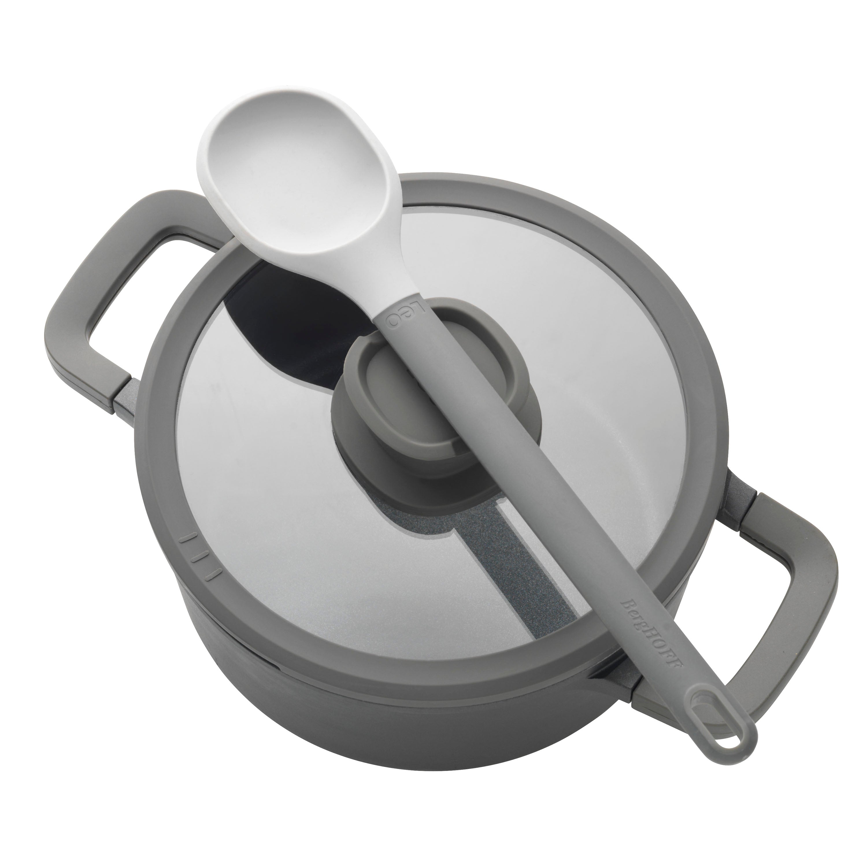 LEO Cooking pot non-stick with lid Stone+ 24x14cm