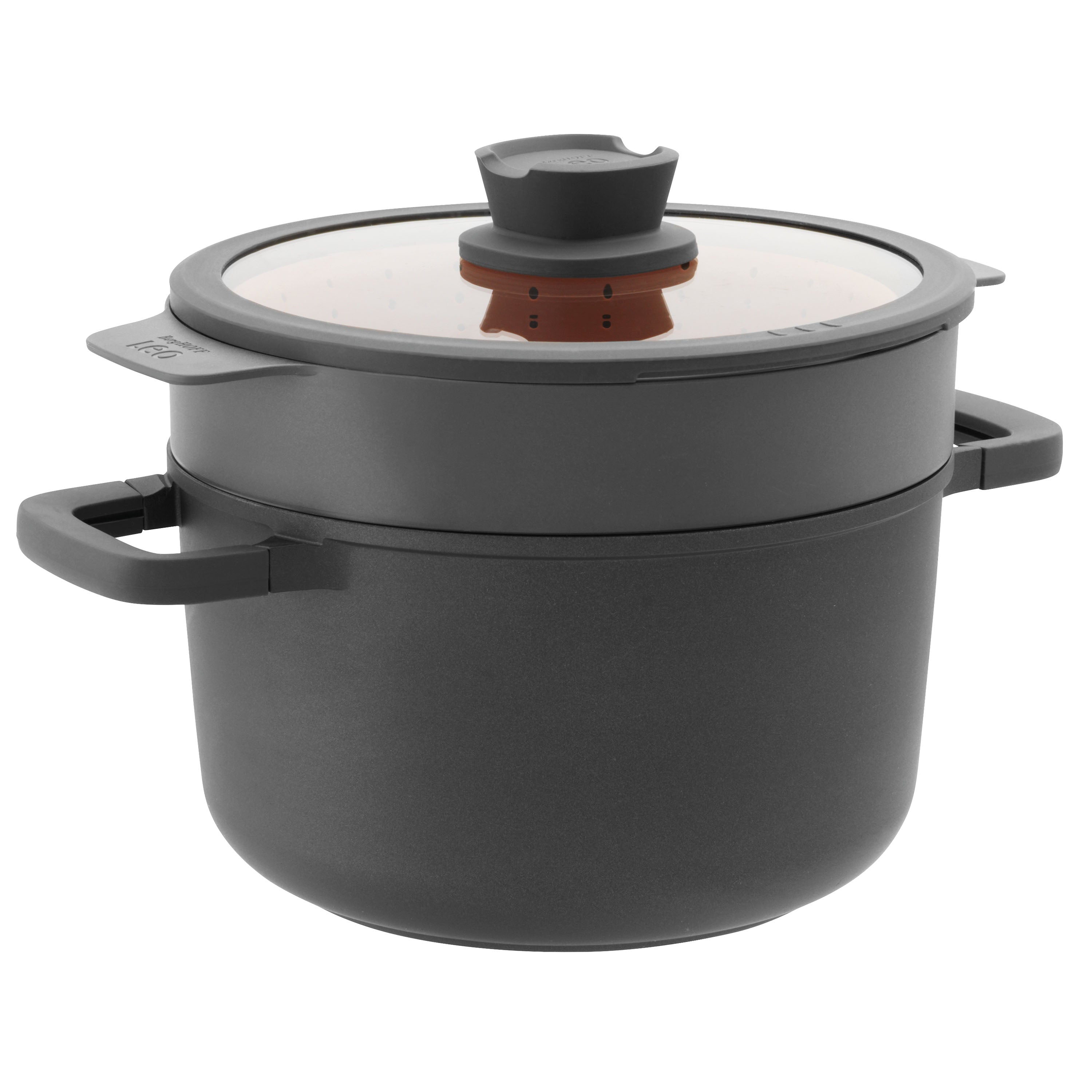 LEO Cooking pot non-stick with lid Stone+ 24x14cm