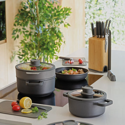PROMO Stone+ Kookpottenset Ø 18 cm Ø 20 cm Ø 24 cm