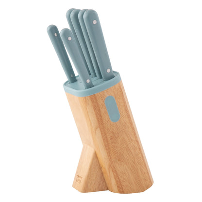 LEO 7-piece Knife Block Glints Slate